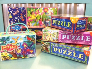 Puzzles (Ages 3-5+). We've got several puzzles varieties ranging from 20-64 pieces.